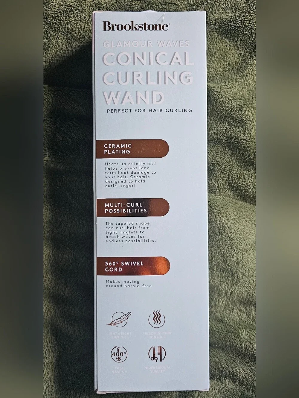 Brookstone Glamour Waves Conical Curling Wand
